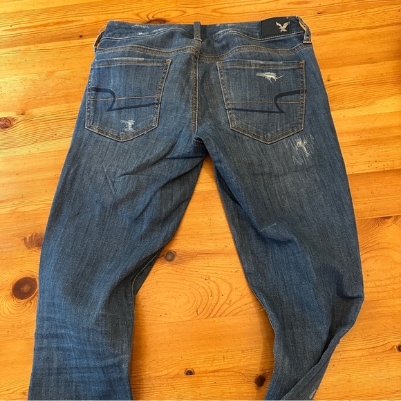 American Eagle outfitters Super Stretch Super Low Legging Ripped Raw Edges 6 - Picture 10 of 13